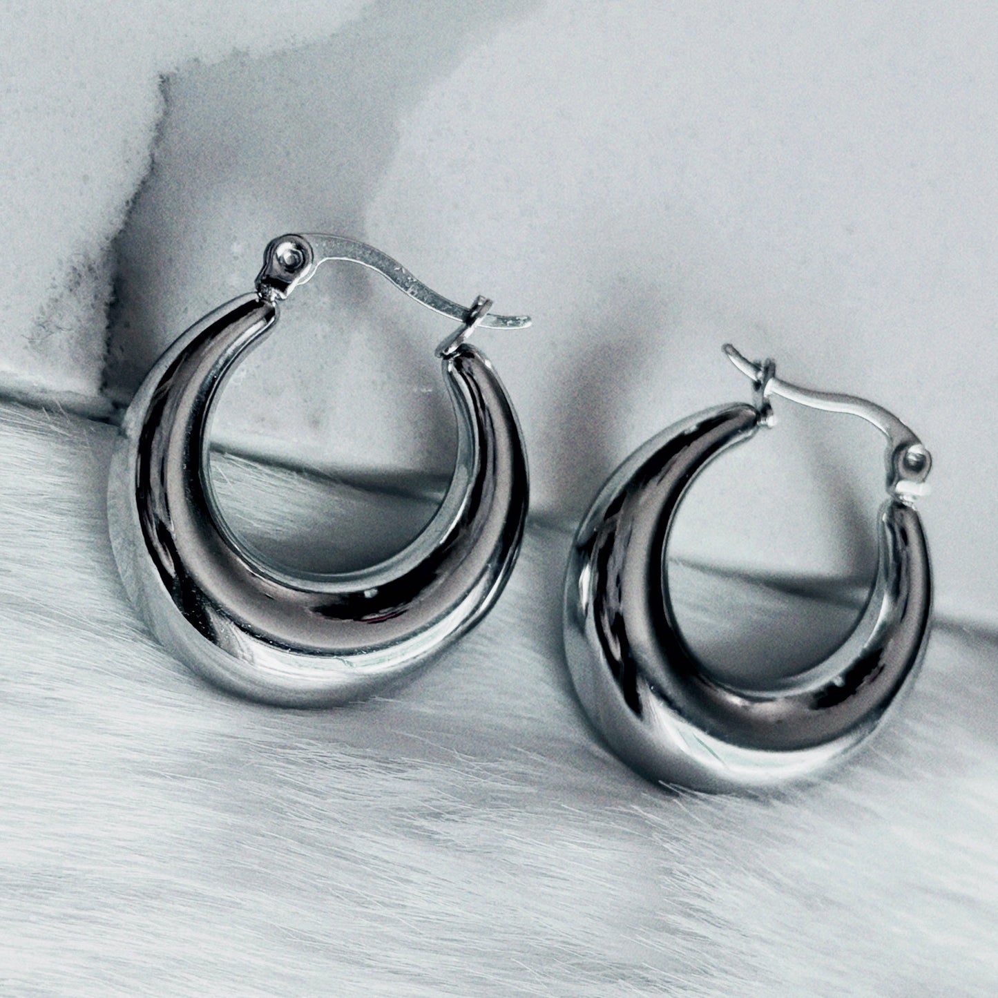 Silver Bubble Hoops