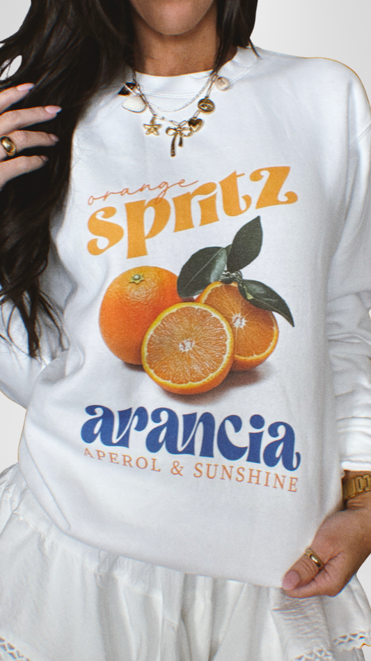 Orange Spritz Sweatshirt - White