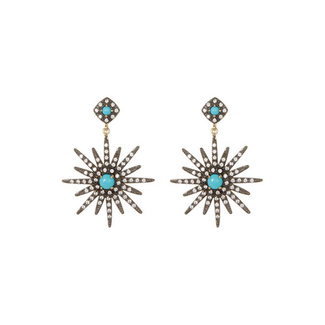 Starburst Turquoise Drop Earrings