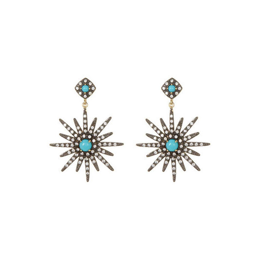 Starburst Turquoise Drop Earrings