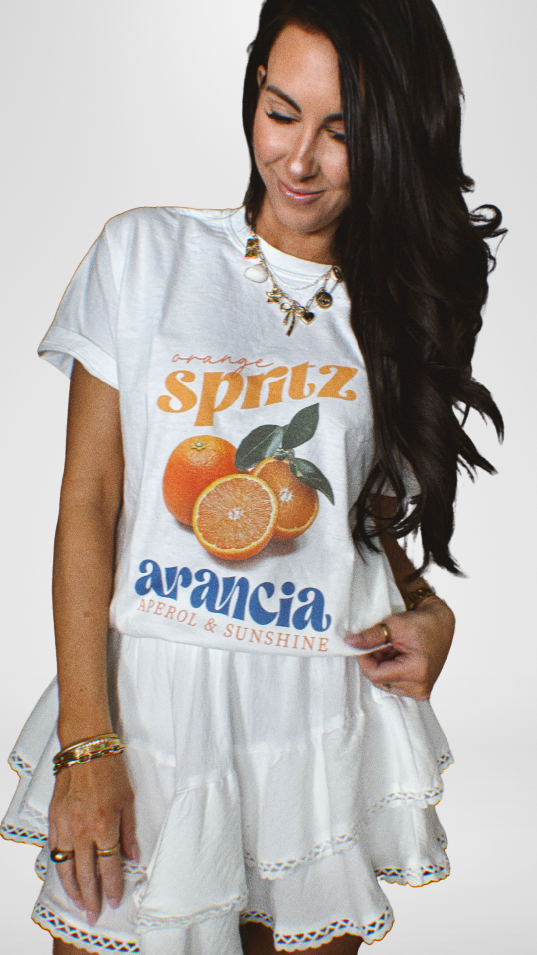 Orange Spritz Tee - White
