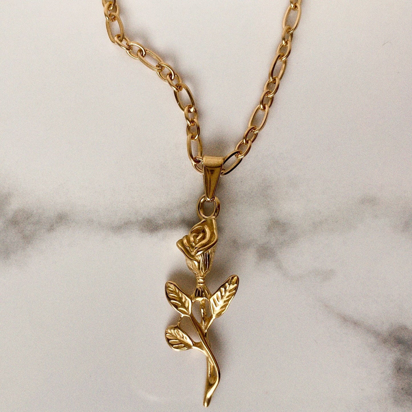 Gold Rose Necklace