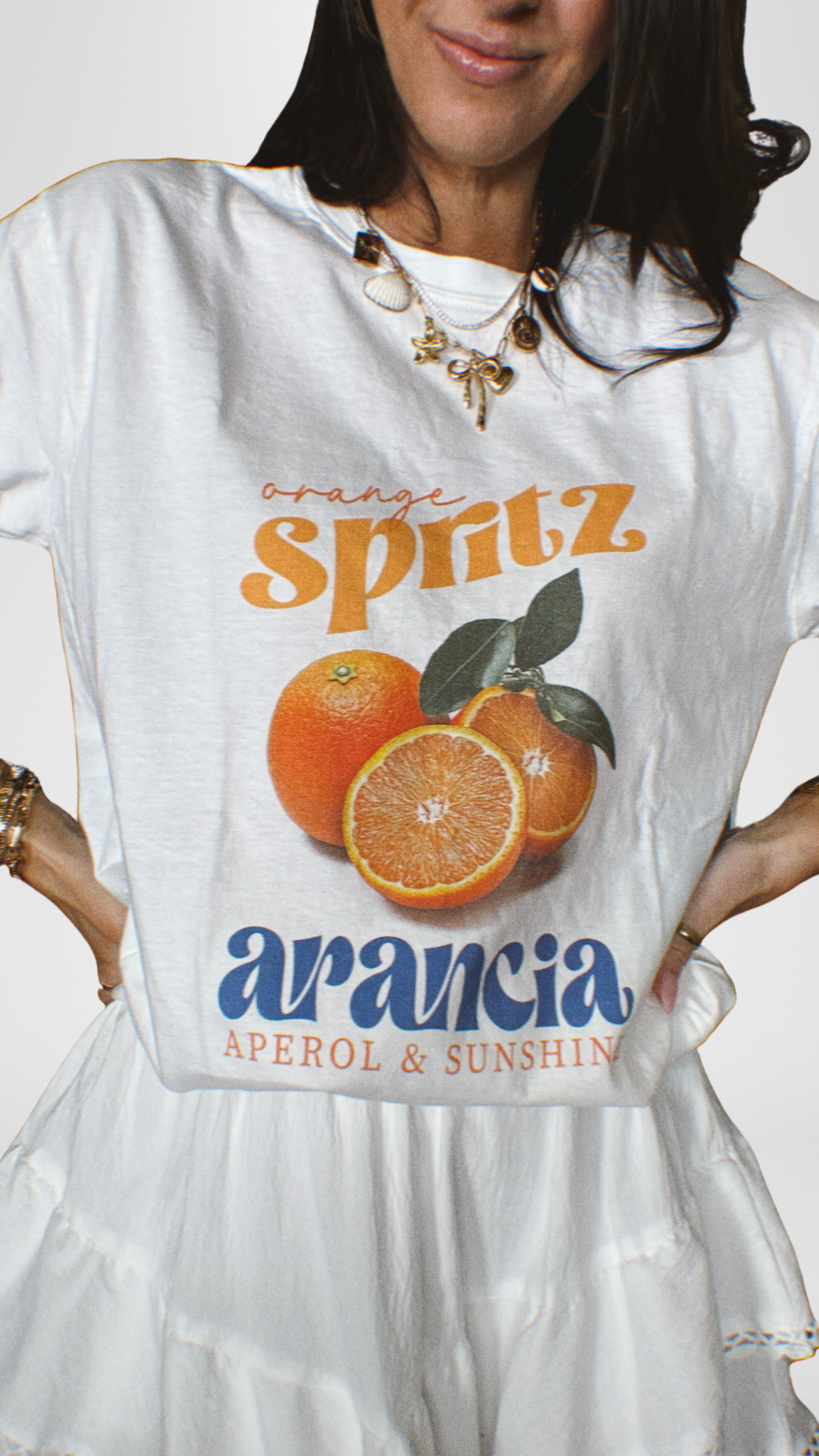 Orange Spritz Tee - White