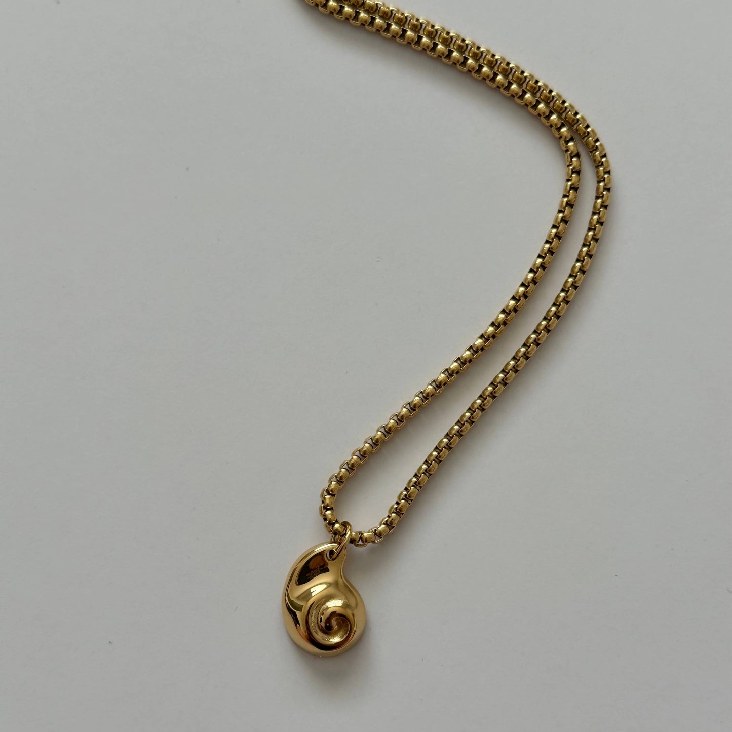 Gold Spiral Shell Necklace