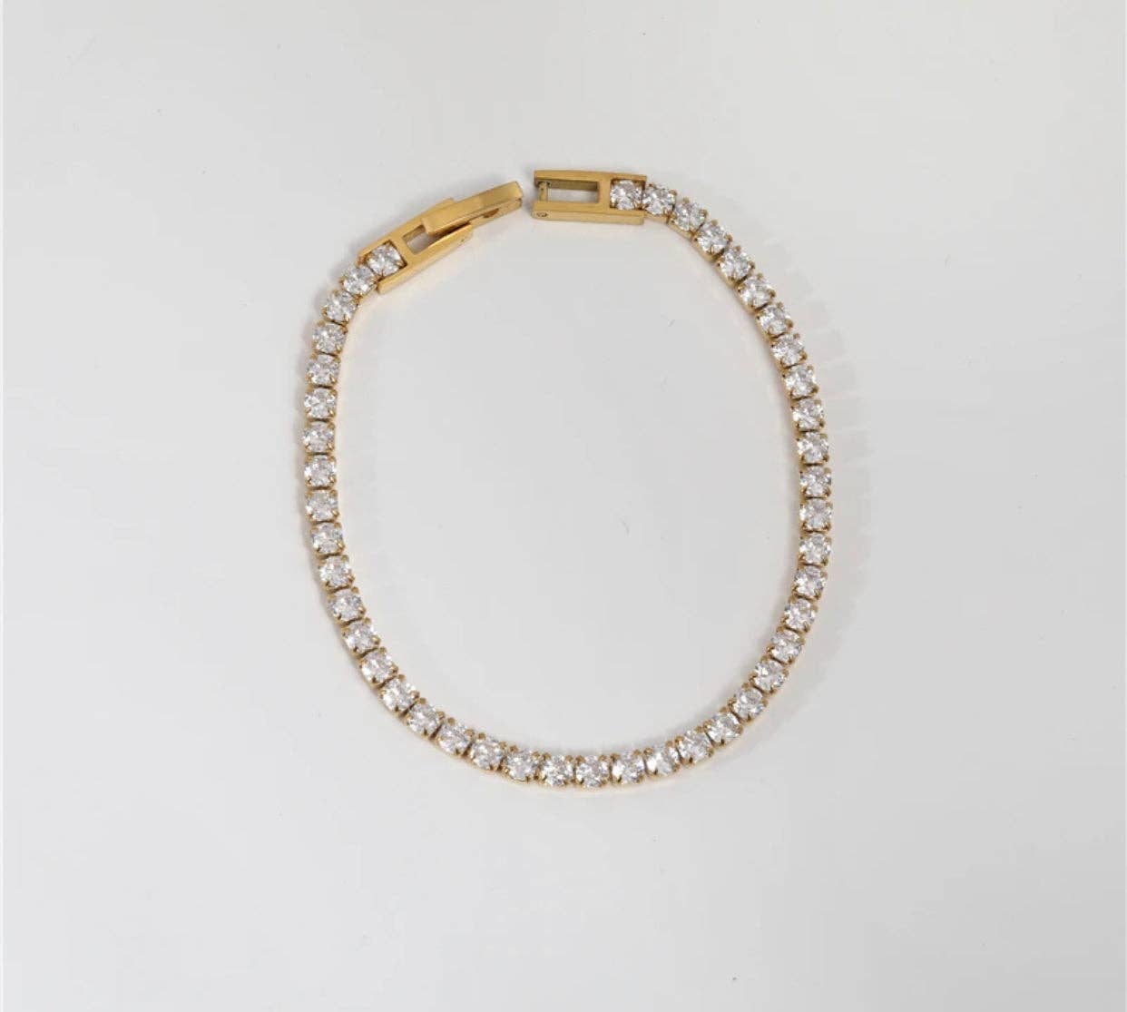 Gold or Silver Crystal Tennis Bracelet