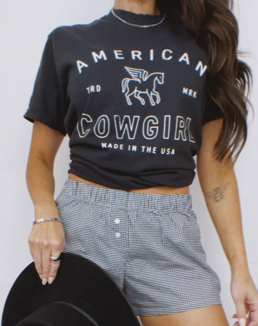 Black American Cowgirl Tee