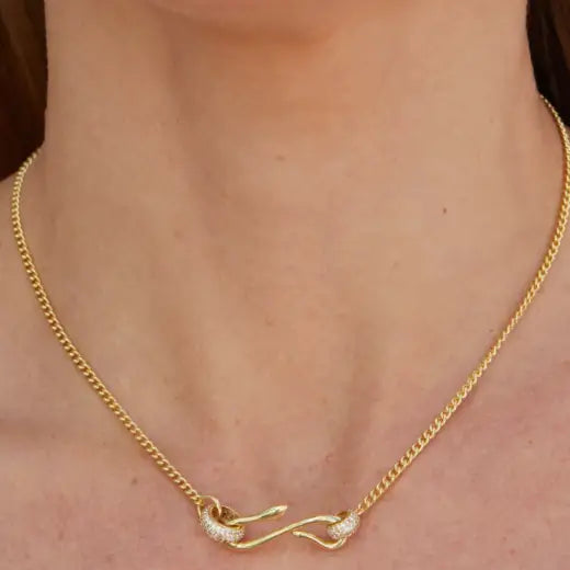 Gold Snake Charm Necklace