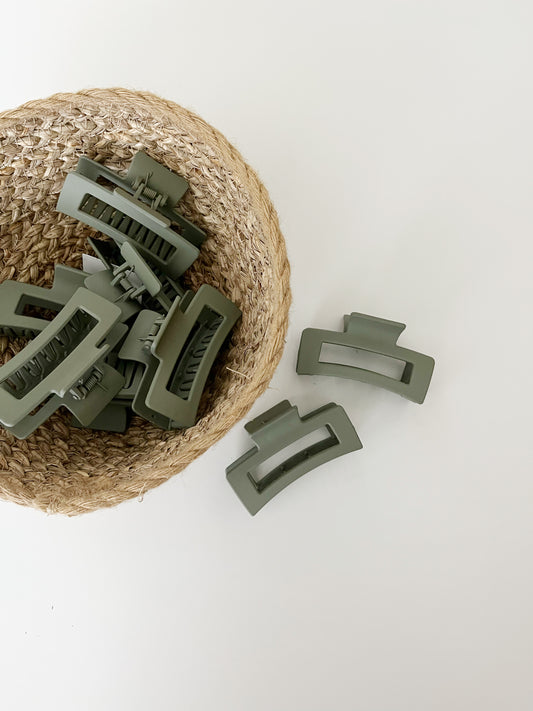 Olive Claw Hair Clip