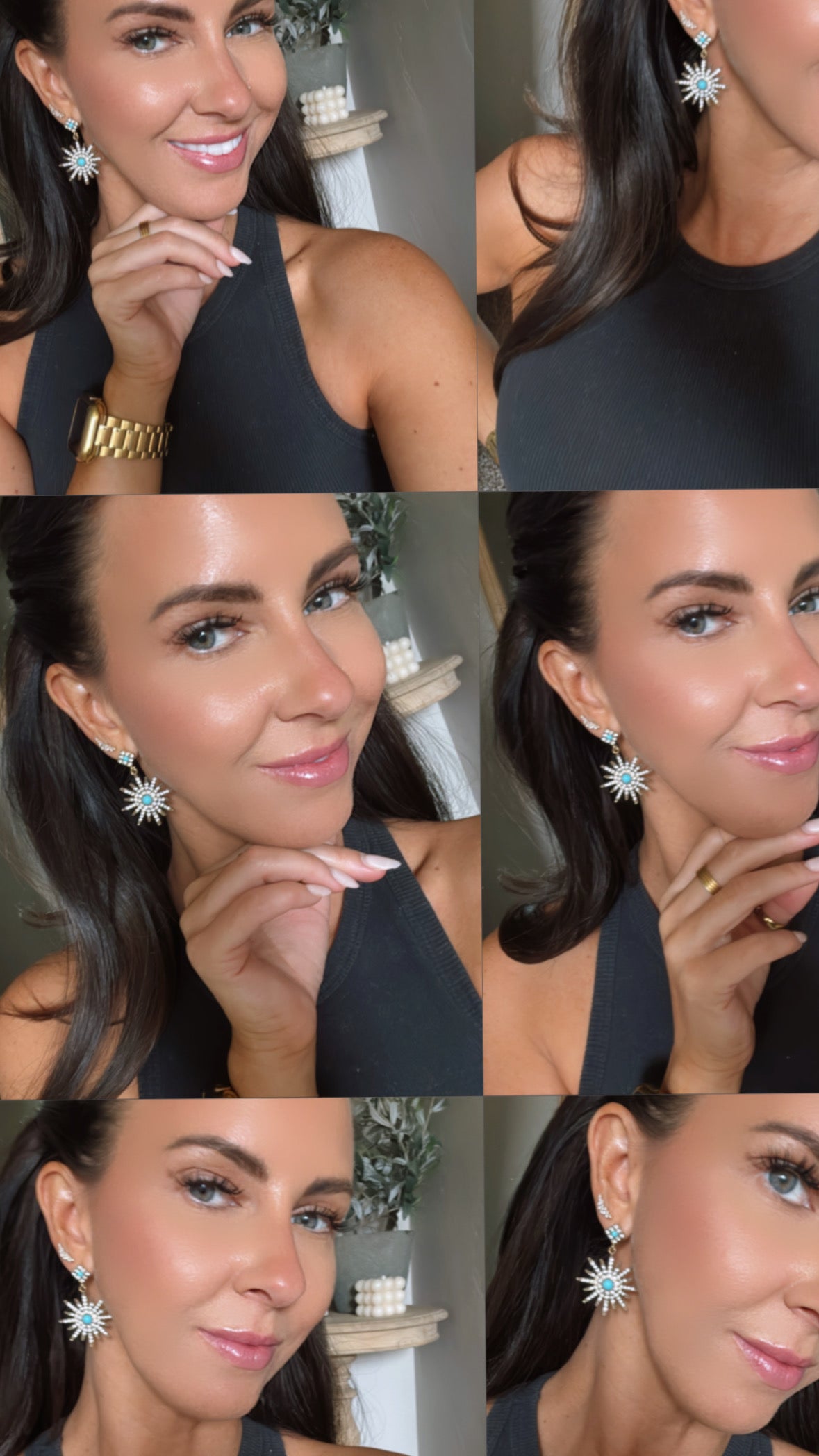 Starburst Turquoise Drop Earrings