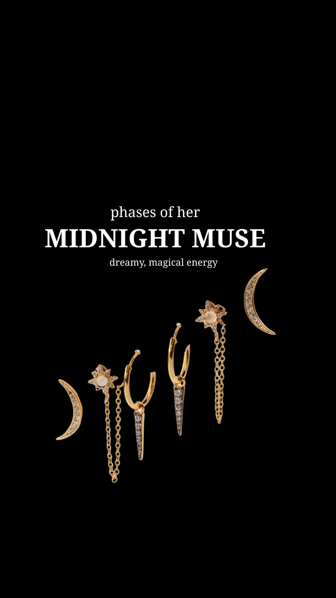 Midnight Muse Moonstone Earring Set