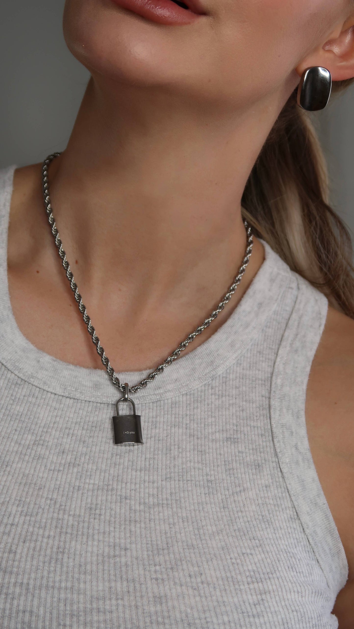 Silver Love Lock Necklace