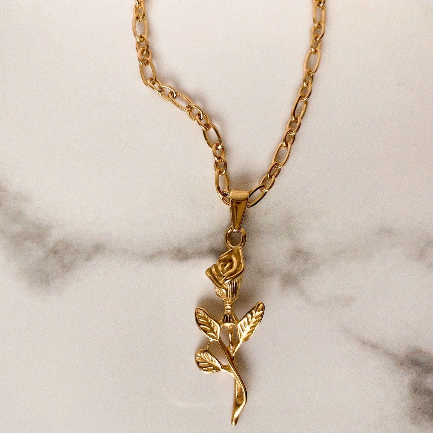 Gold Rose Necklace