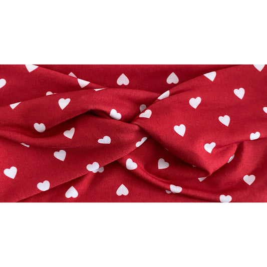 Valentine's Women's Red Turban, Hearts, Red and White Hearts, Bohemian Head Wrap, Boho Turban, Women's Head Wrap,Hippie, Twist Turban, Heart