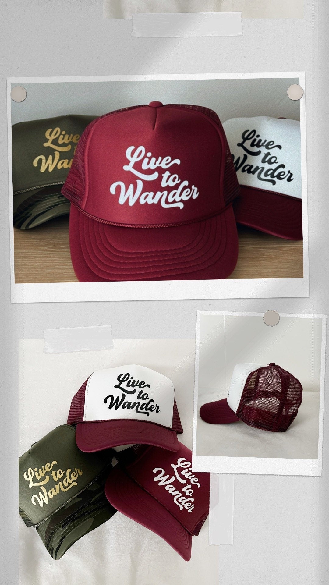 Bohemian Trucker Hat, Cute Trucker Hat, Women's Hats, Live To Wandee Hat, Retro Hat, Snapback, Summer Hat, Vacation Hat, Rad Hats,  Hat
