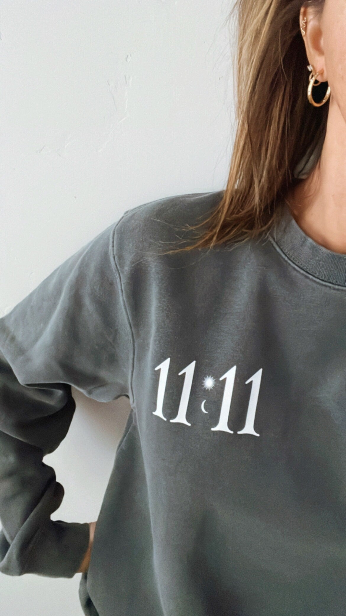 1111 Black Crewneck, Angel Numbers, 1111, Numerology, Cute Sweatshirts, Black Sweatshirt, Witchy, Witchy Apparel, Black Crewneck, 1111 Crew