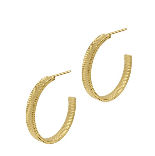 Gold Ripple Hoops