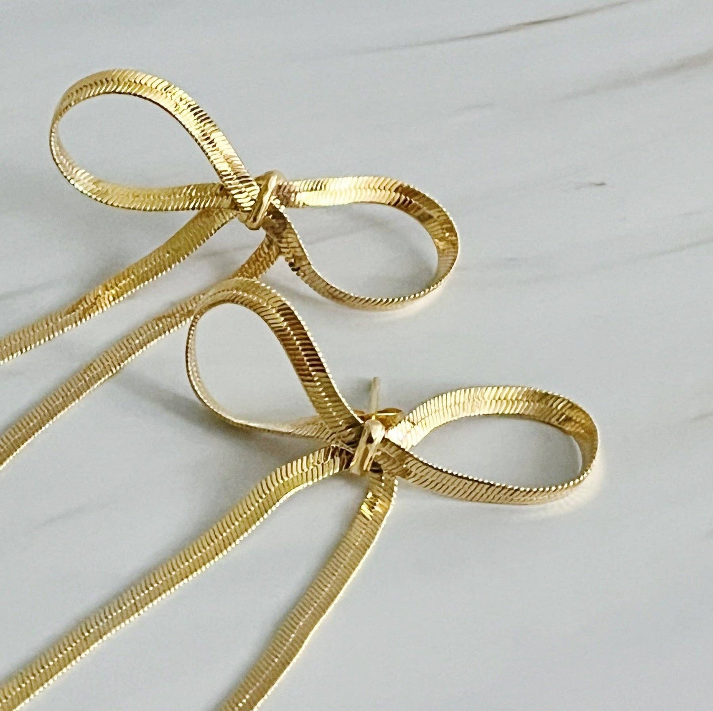 Golden Gift Bow Earrings