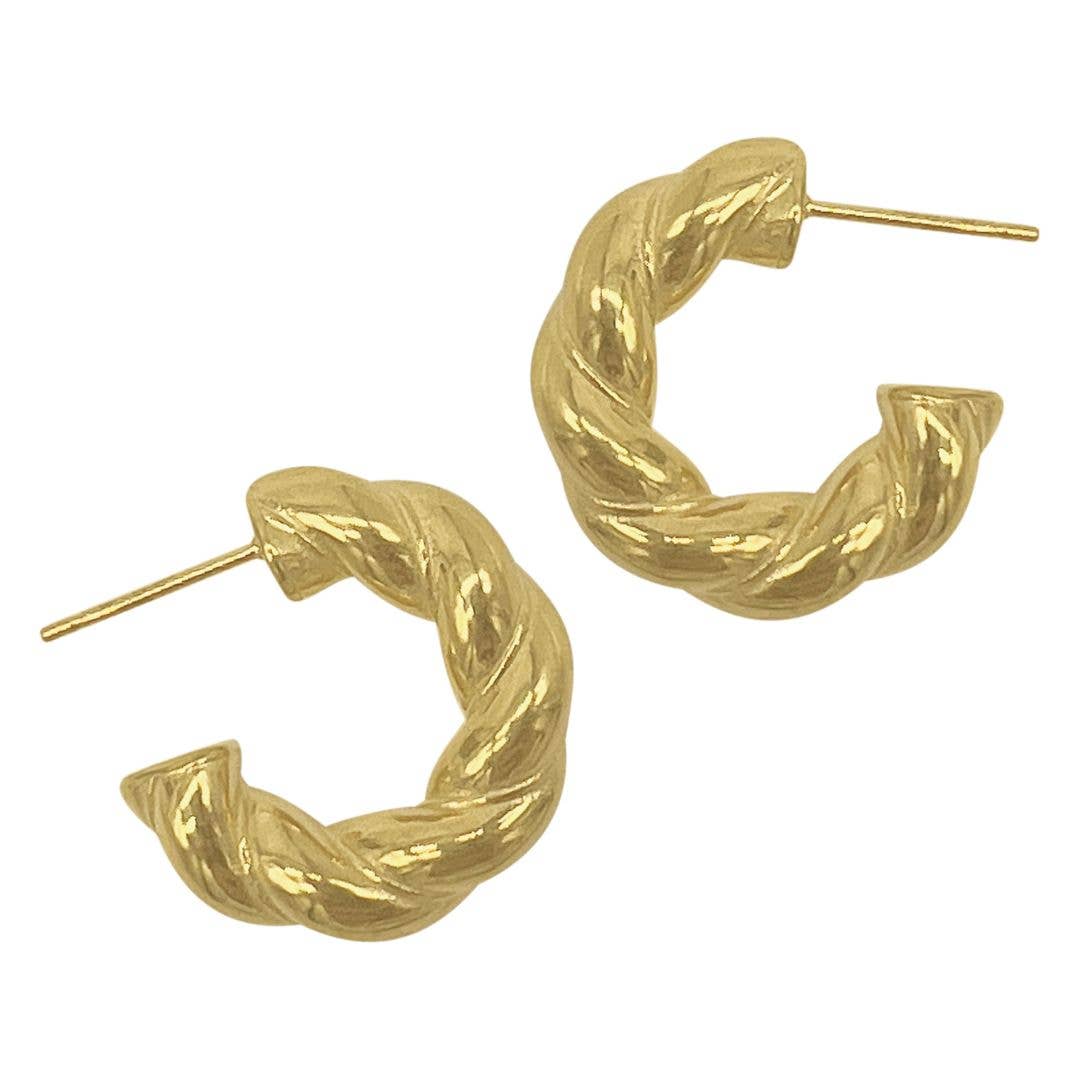 Chunky Twist Gold Hoops