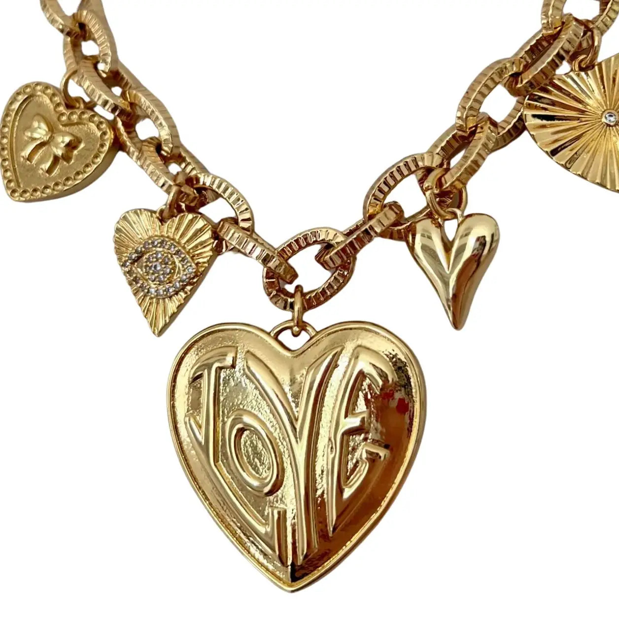 Hearts Aflame Charm Necklace