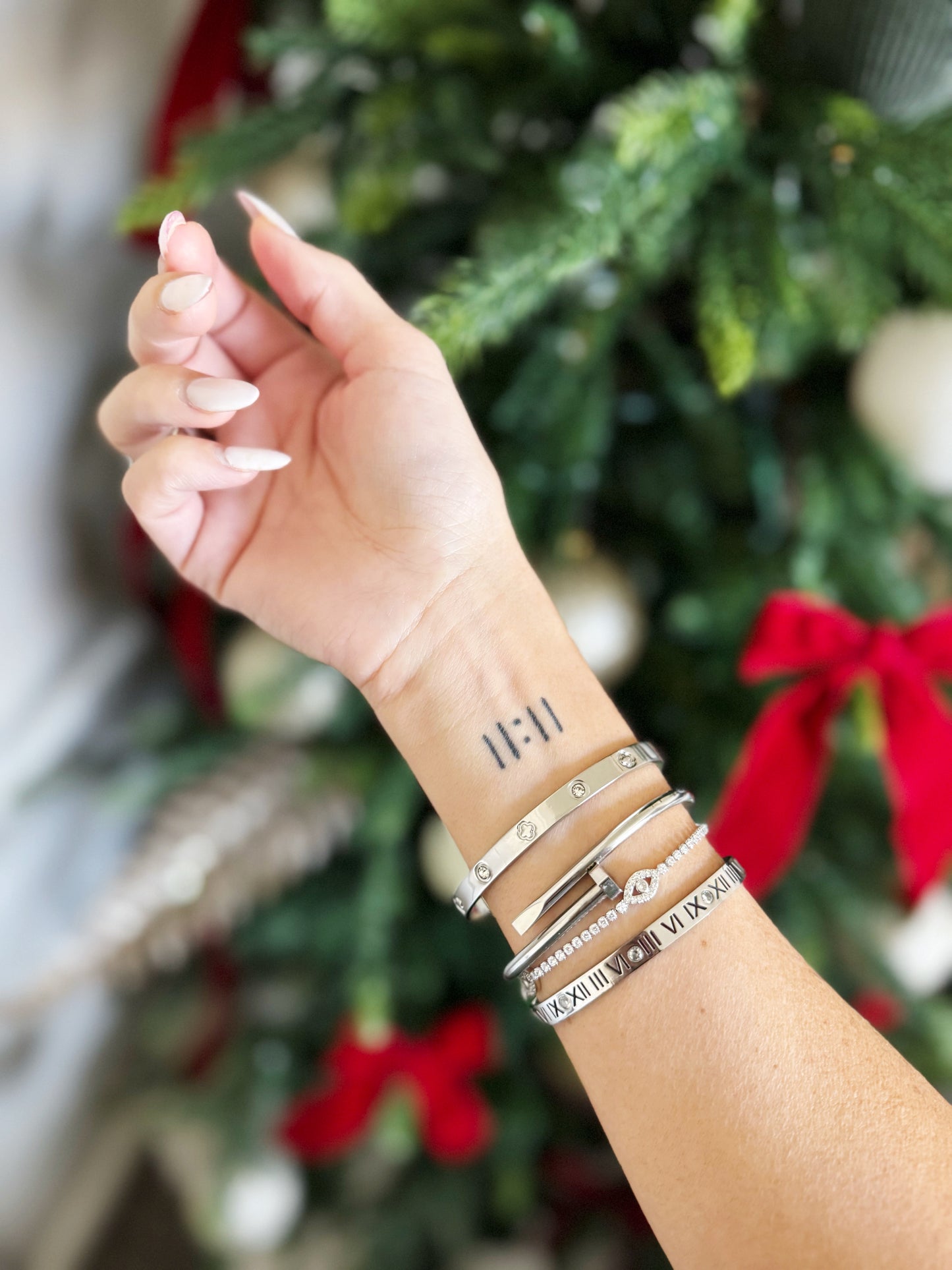 Silver Nailed Cuff Bracelet