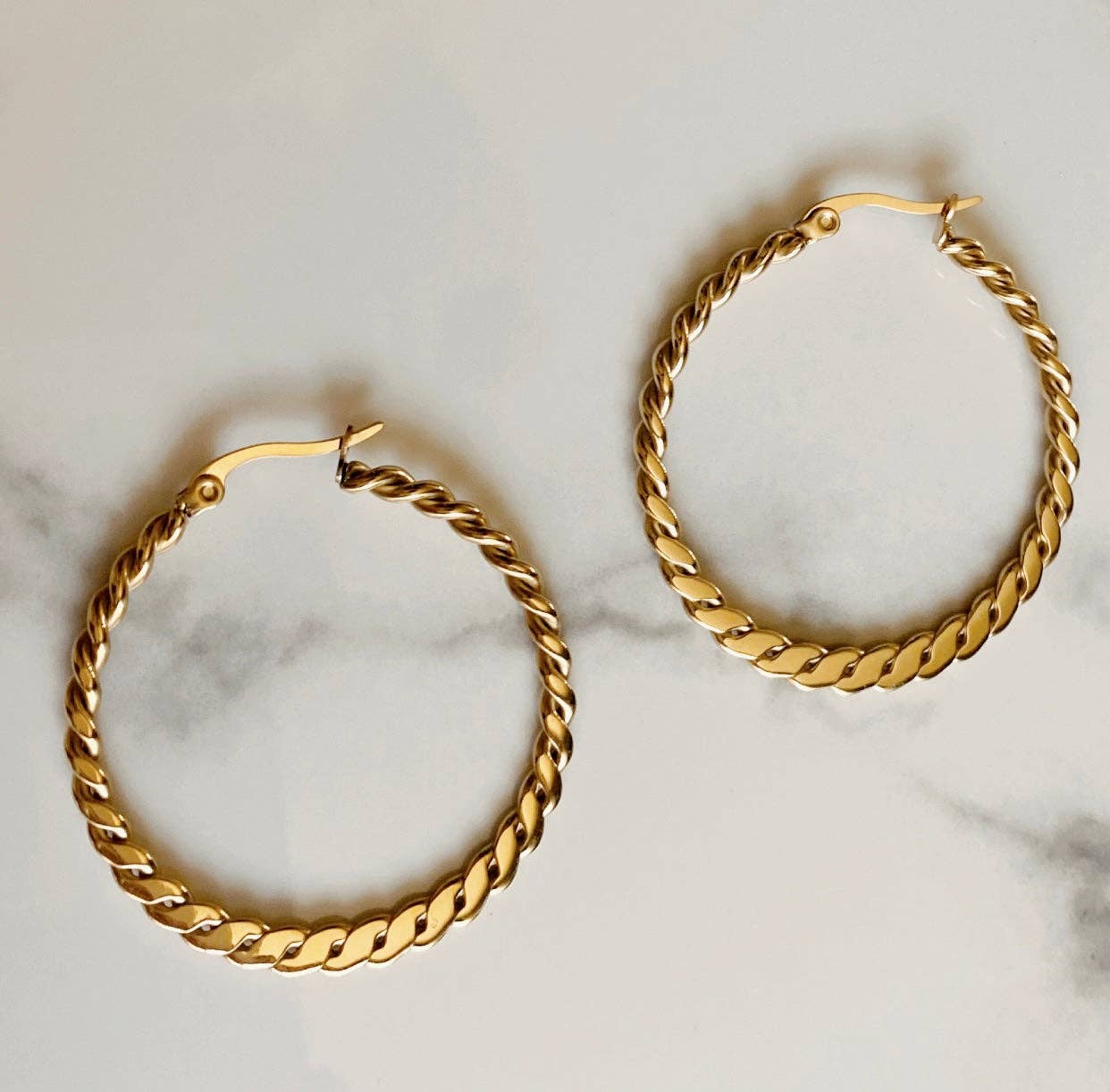 Gold Chain Hoops