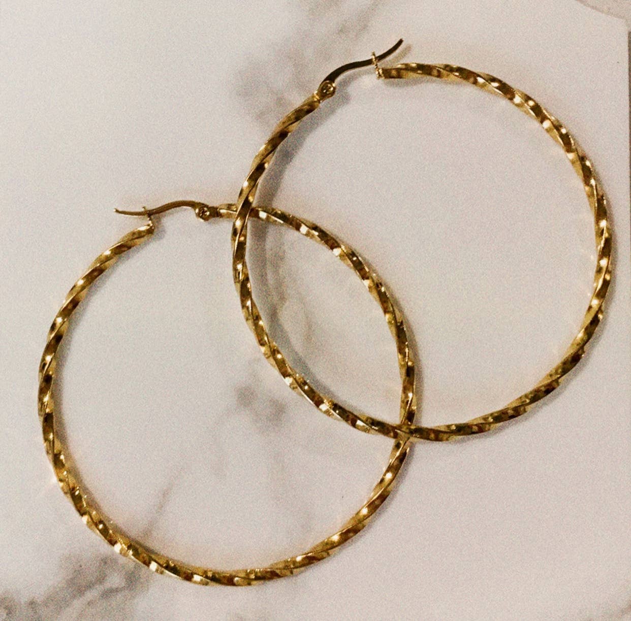 Gold Twist Hoops