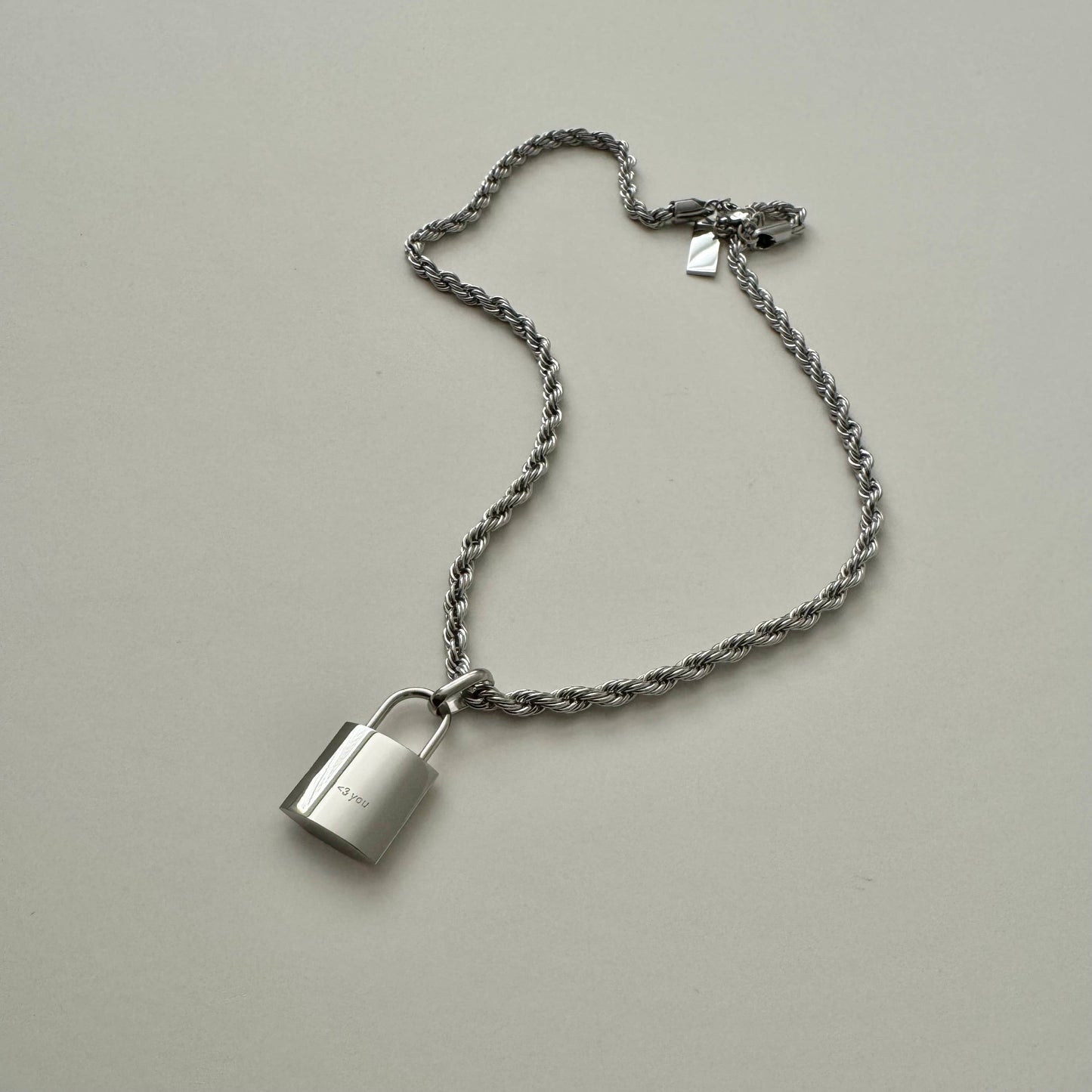 Silver Love Lock Necklace