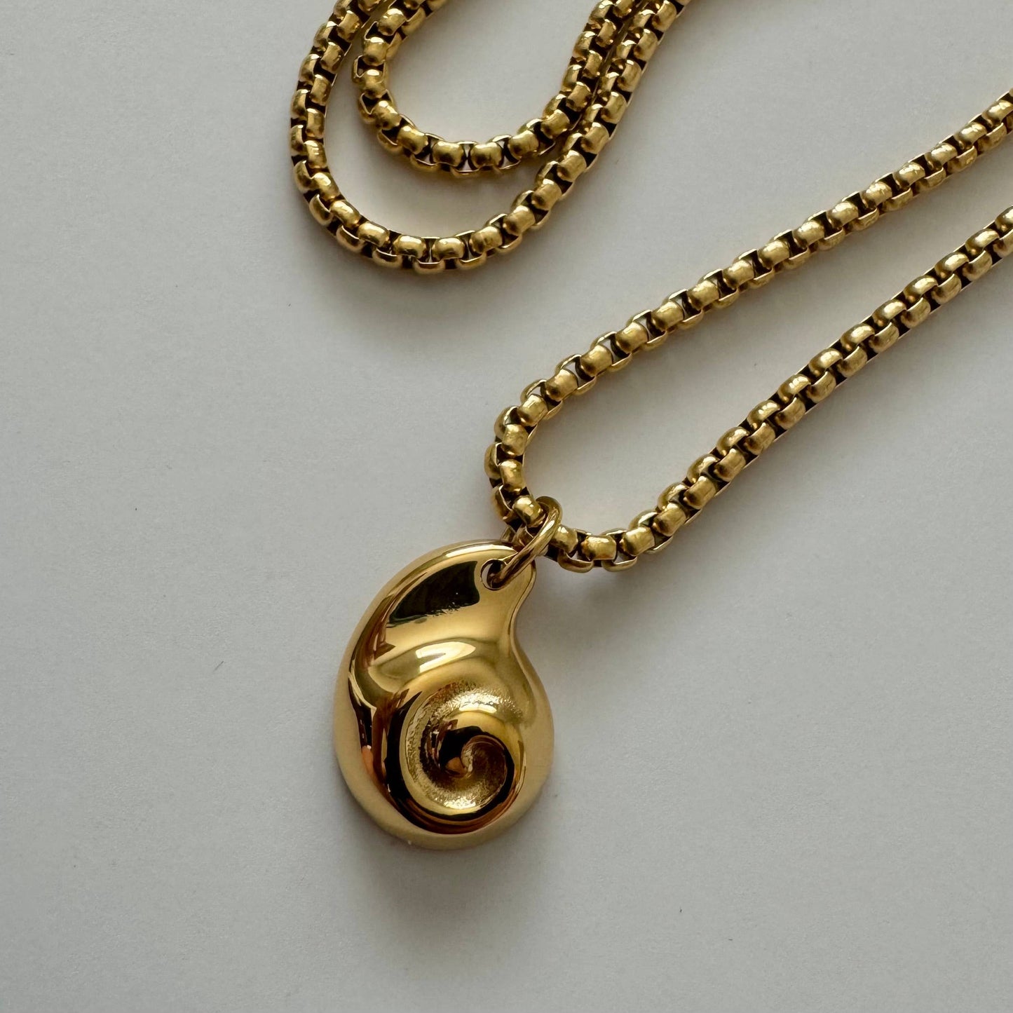 Gold Spiral Shell Necklace