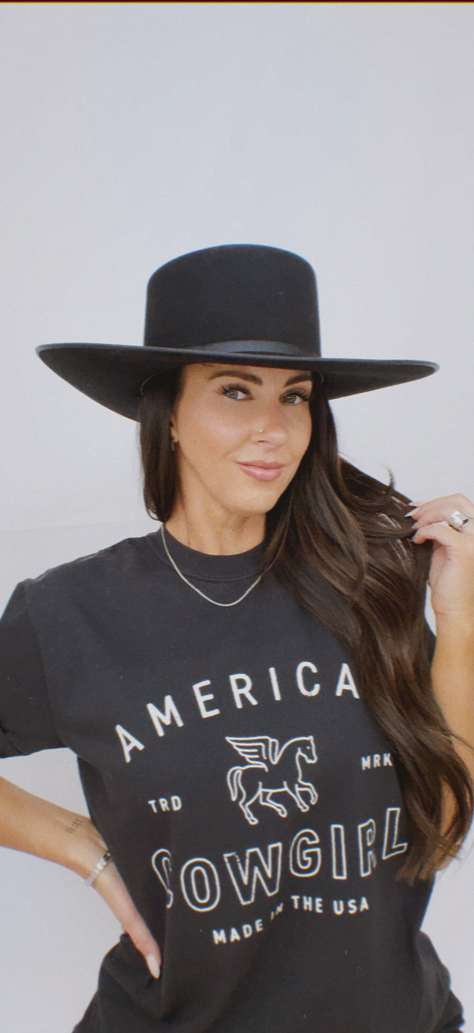 Black American Cowgirl Tee