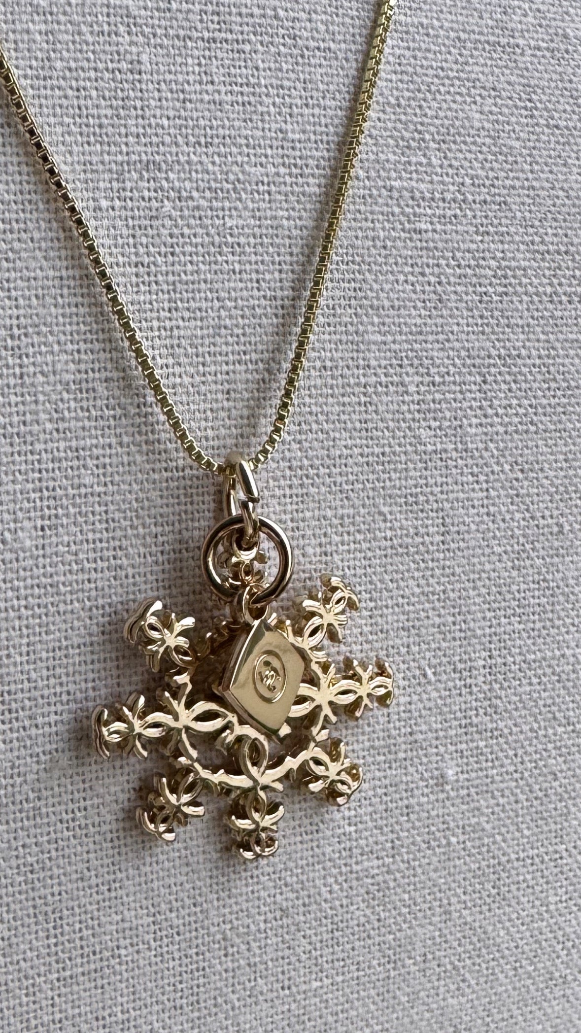 Handmade Refurbished Designer Snowflake Charm Necklace