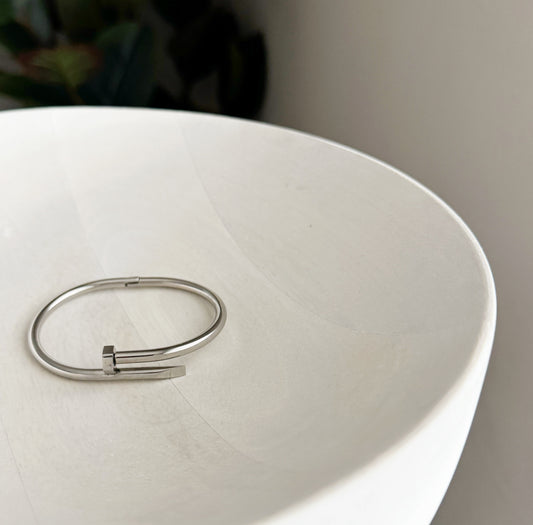 Silver Nailed Cuff Bracelet