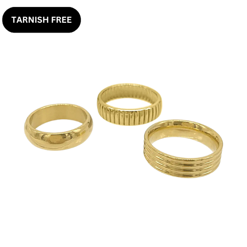 Wide Stacking Band Set Gold