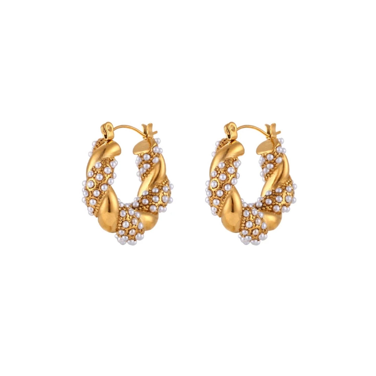 Hepburn Pearl Hoop Earrings