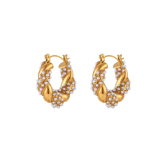 Hepburn Pearl Hoop Earrings