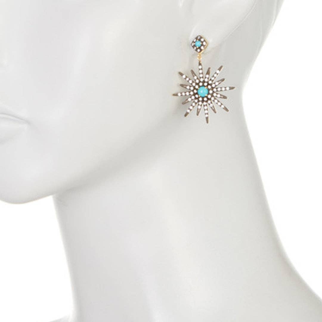Starburst Turquoise Drop Earrings