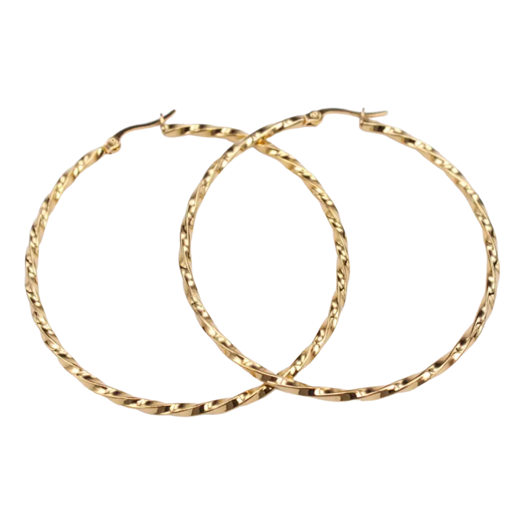 Gold Twist Hoops