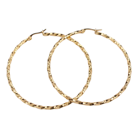 Gold Twist Hoops