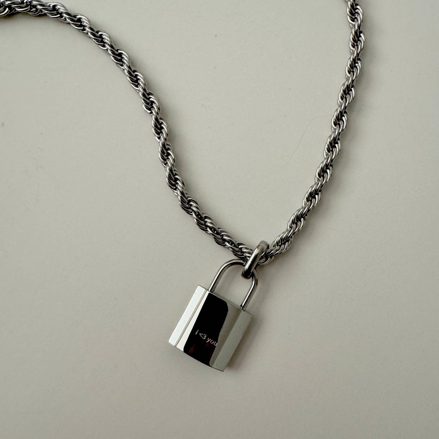Silver Love Lock Necklace