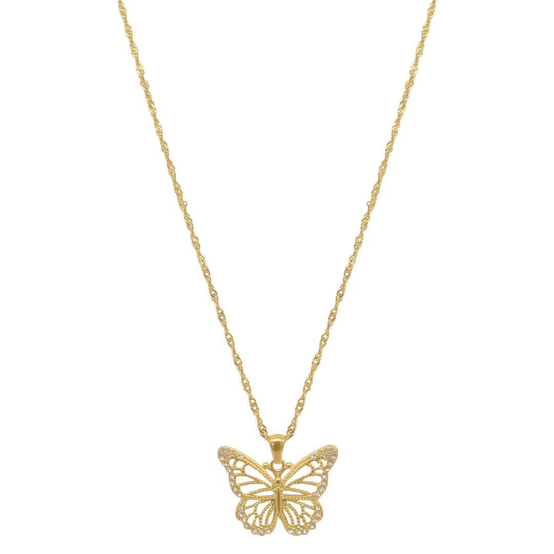 Stunning Gold Butterfly Necklace