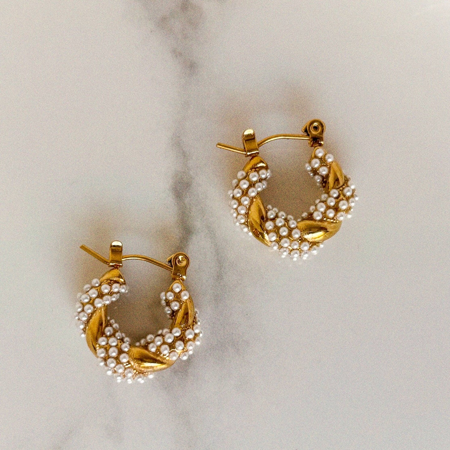 Hepburn Pearl Hoop Earrings