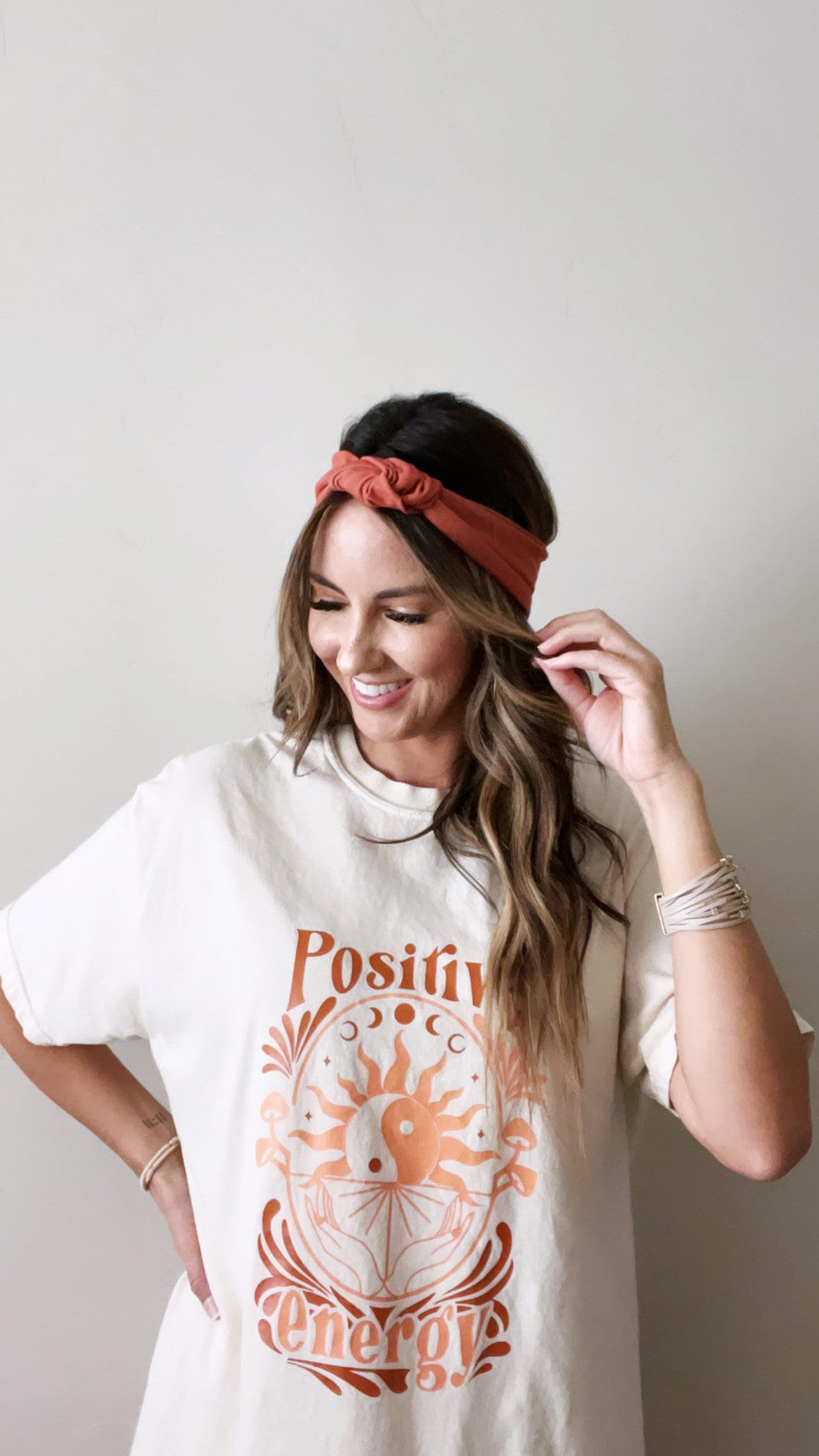 Burnt Orange Top Knot Headband