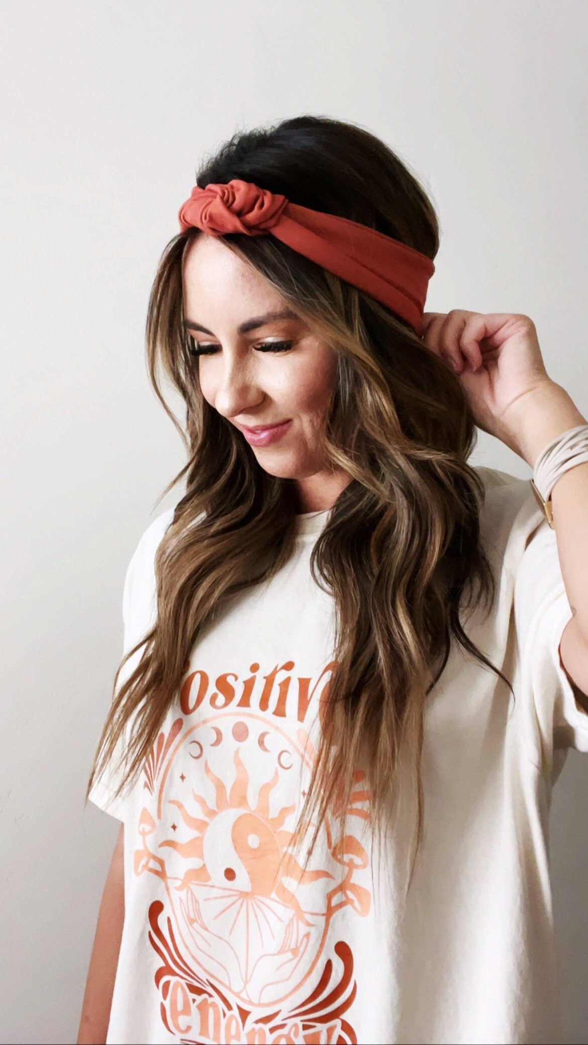 Burnt Orange Top Knot Headband